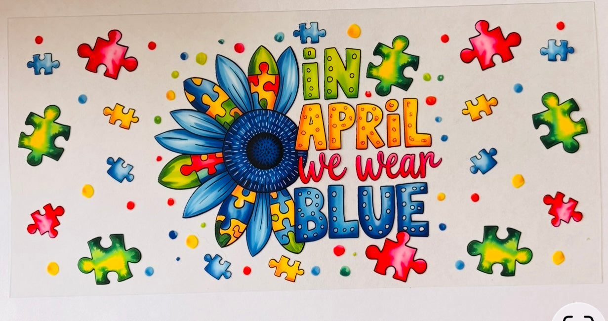 Autism Awareness 16oz UV DTF Wrap