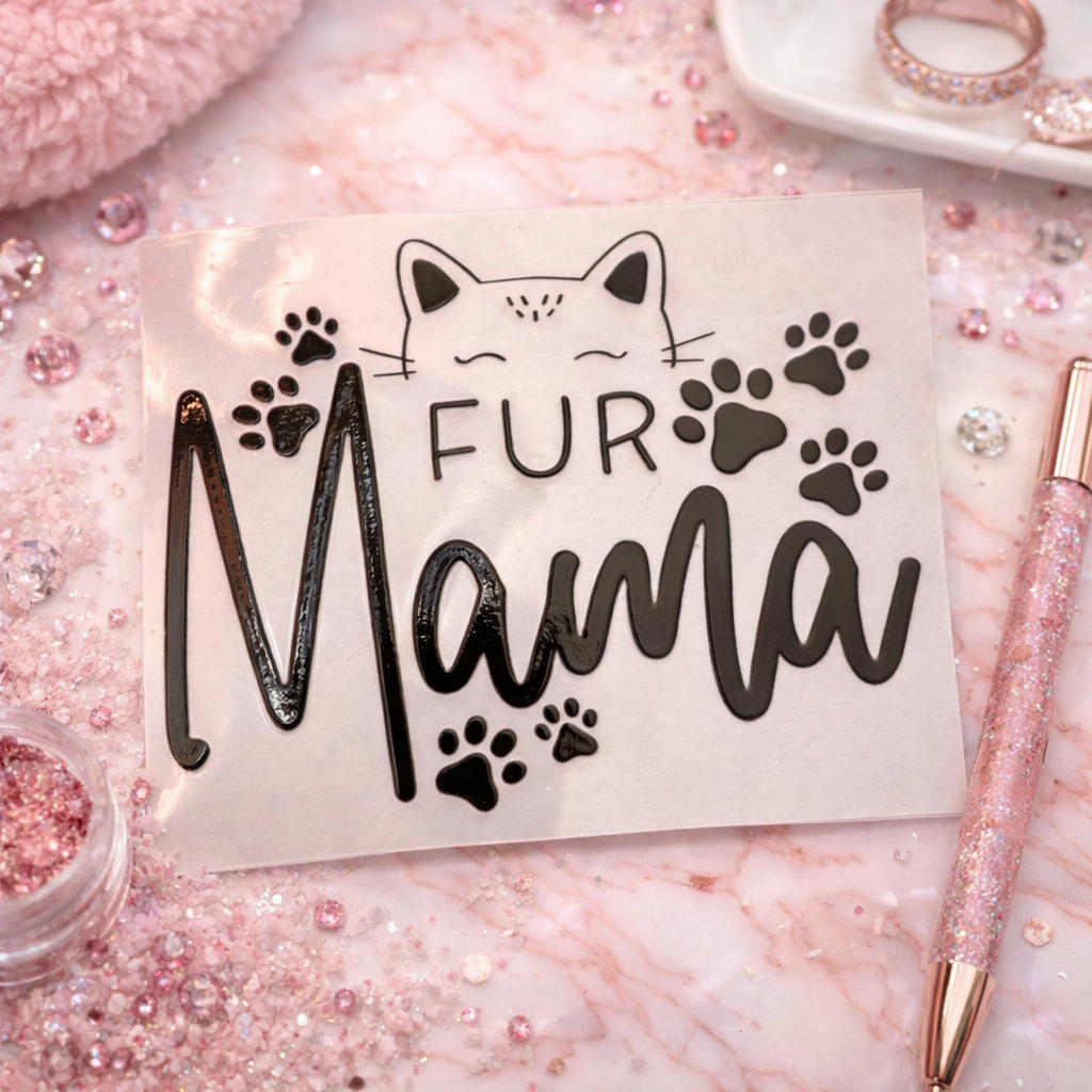 Cat mama UV DTF Decal