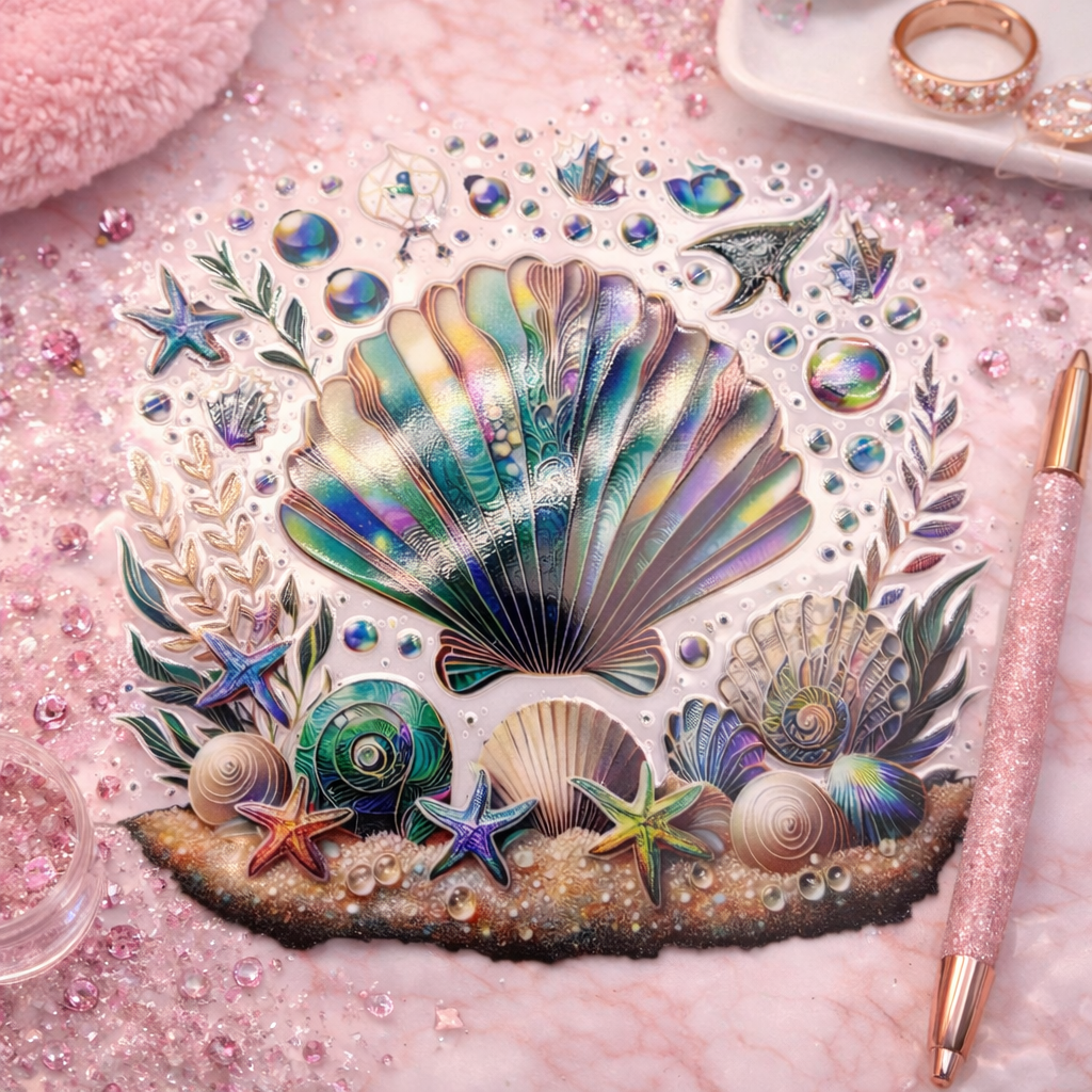 Seashell UV DTF Wrap Decal