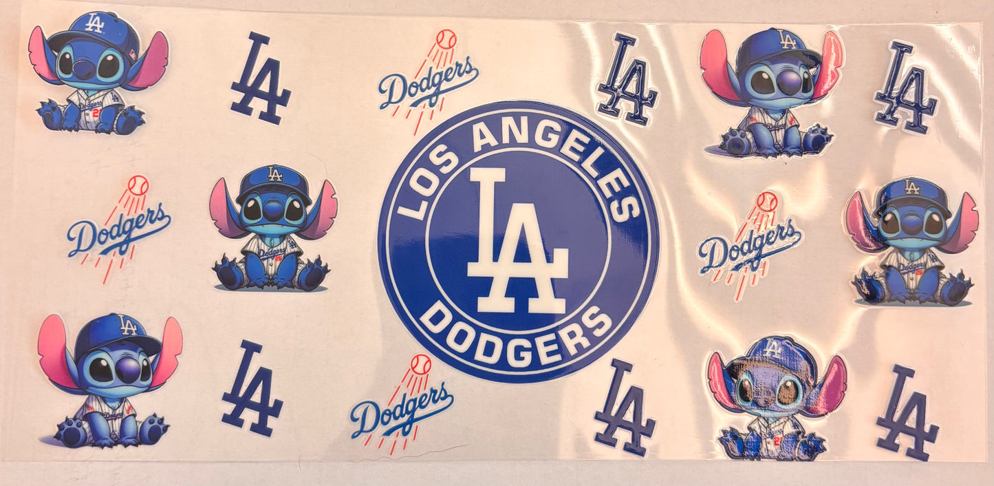 16oz Dodgers Baseball UV DTF Wrap