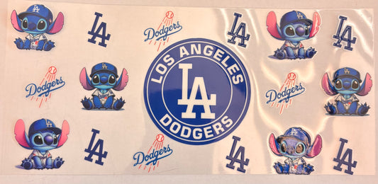 16oz Dodgers Baseball UV DTF Wrap