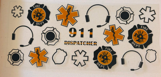 911 Dispatcher 16 oz UV DTF Wrap
