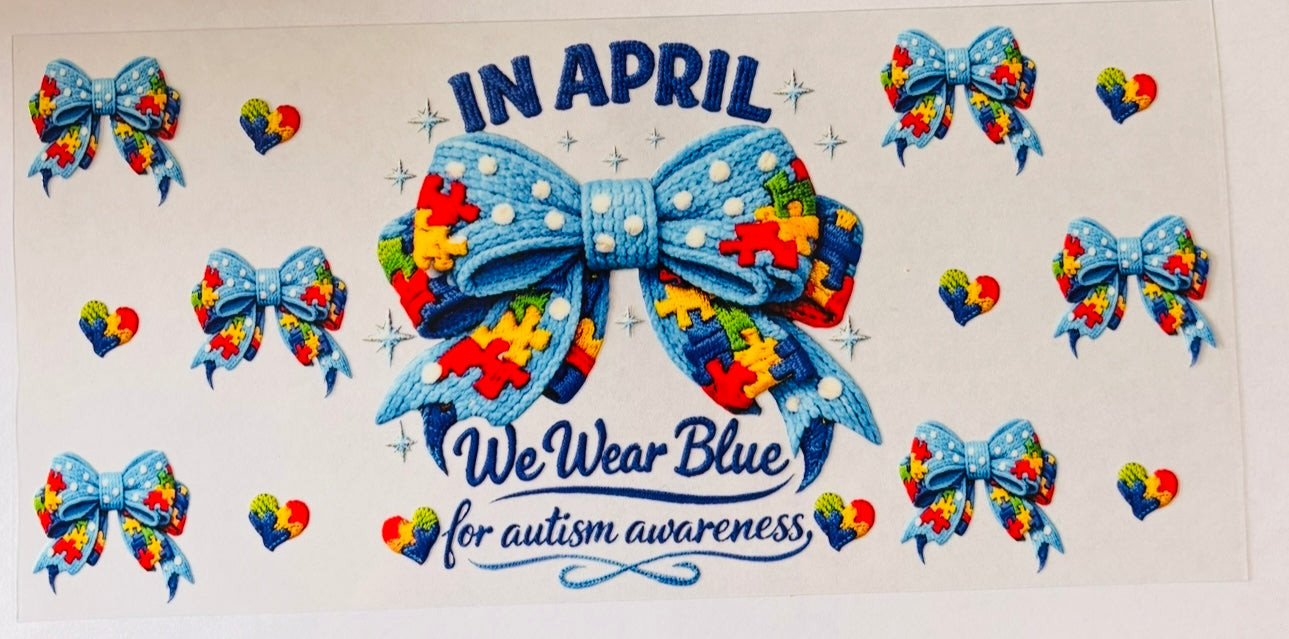Autism Awareness 16oz UV DTF Wrap.