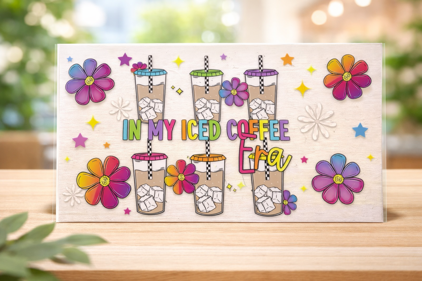 16oz rainbow coffee era UV DTF Wrap