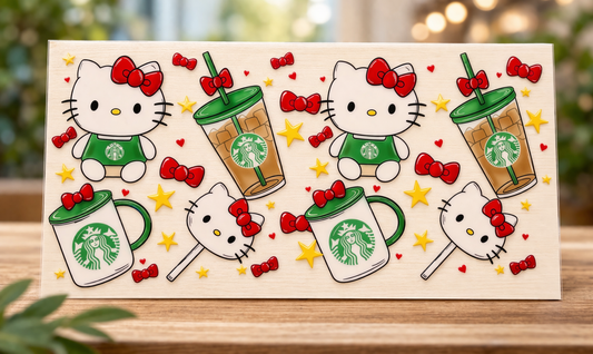 16oz UV DTF Kitty Coffee