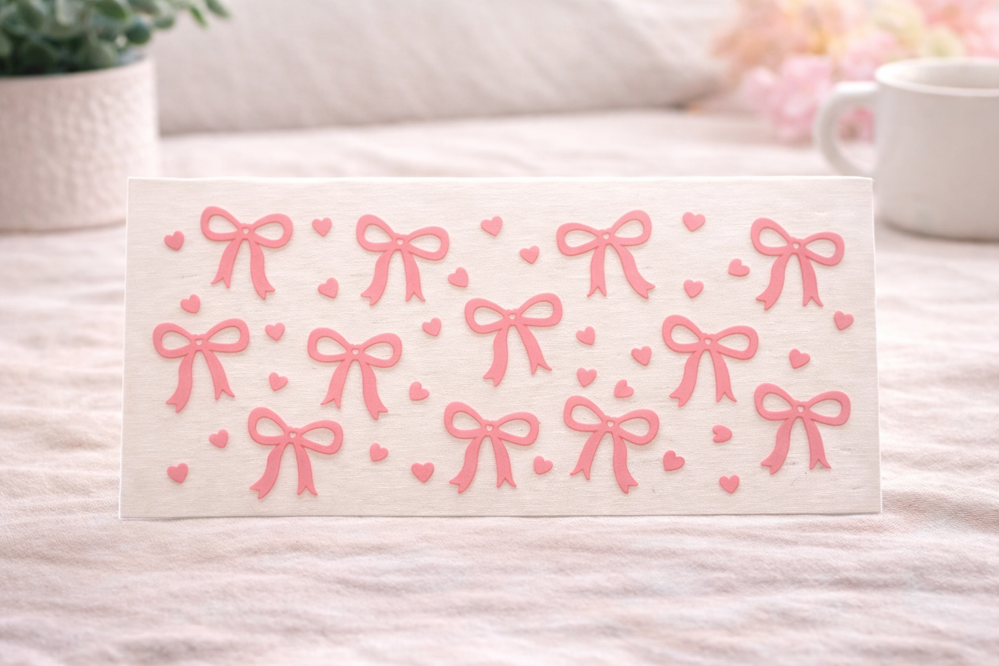 16oz Pink Bow UV DTF Wrap