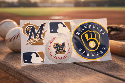 16oz Brewers Baseball UV DTF Wrap