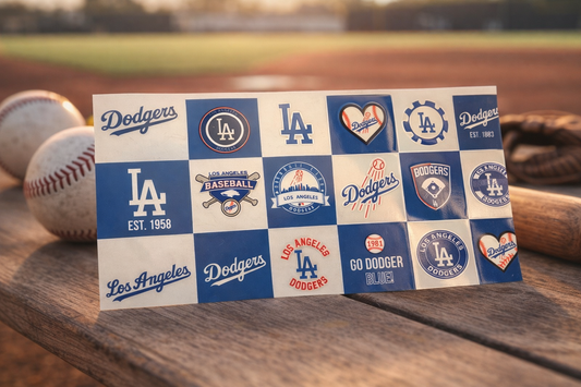 16oz Dodgers Baseball UV DTF Wrap