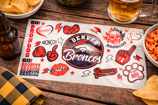 16oz Broncos UV DTF Wrap
