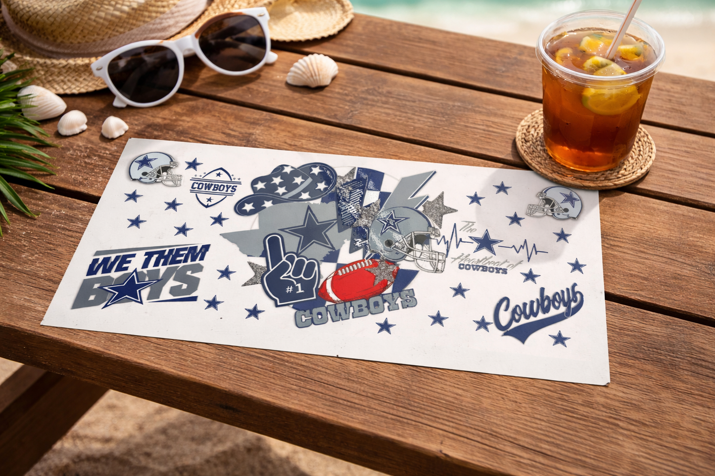 16oz Cowboys UV DTF Wrap