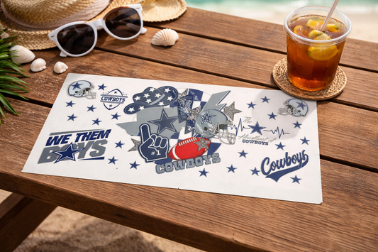 16oz Cowboys UV DTF Wrap